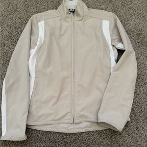 Vintage Tail Tech Full Zip Outerwear Jacket  Windbreaker Size Small Cream Beige